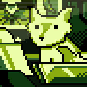 Pixel dog flying mecha being chased by ship
