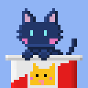 Cat in a yogurt container
